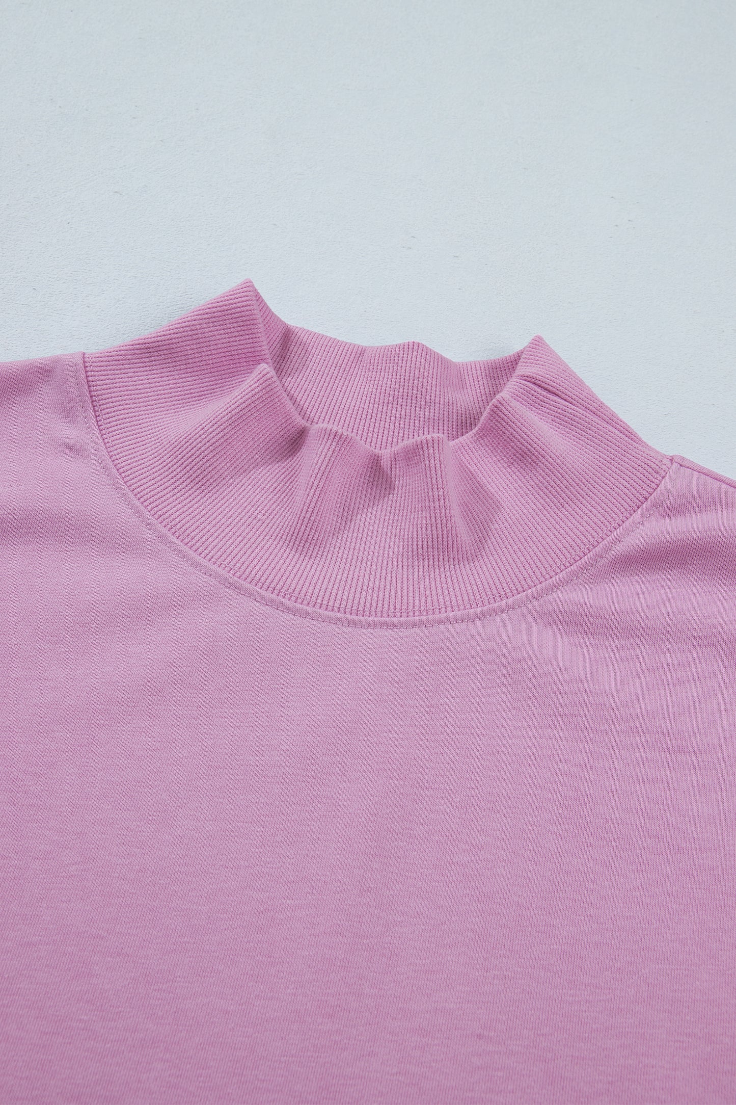 Phalaenopsis Solid Color High Neck Cap Sleeve Loose Top