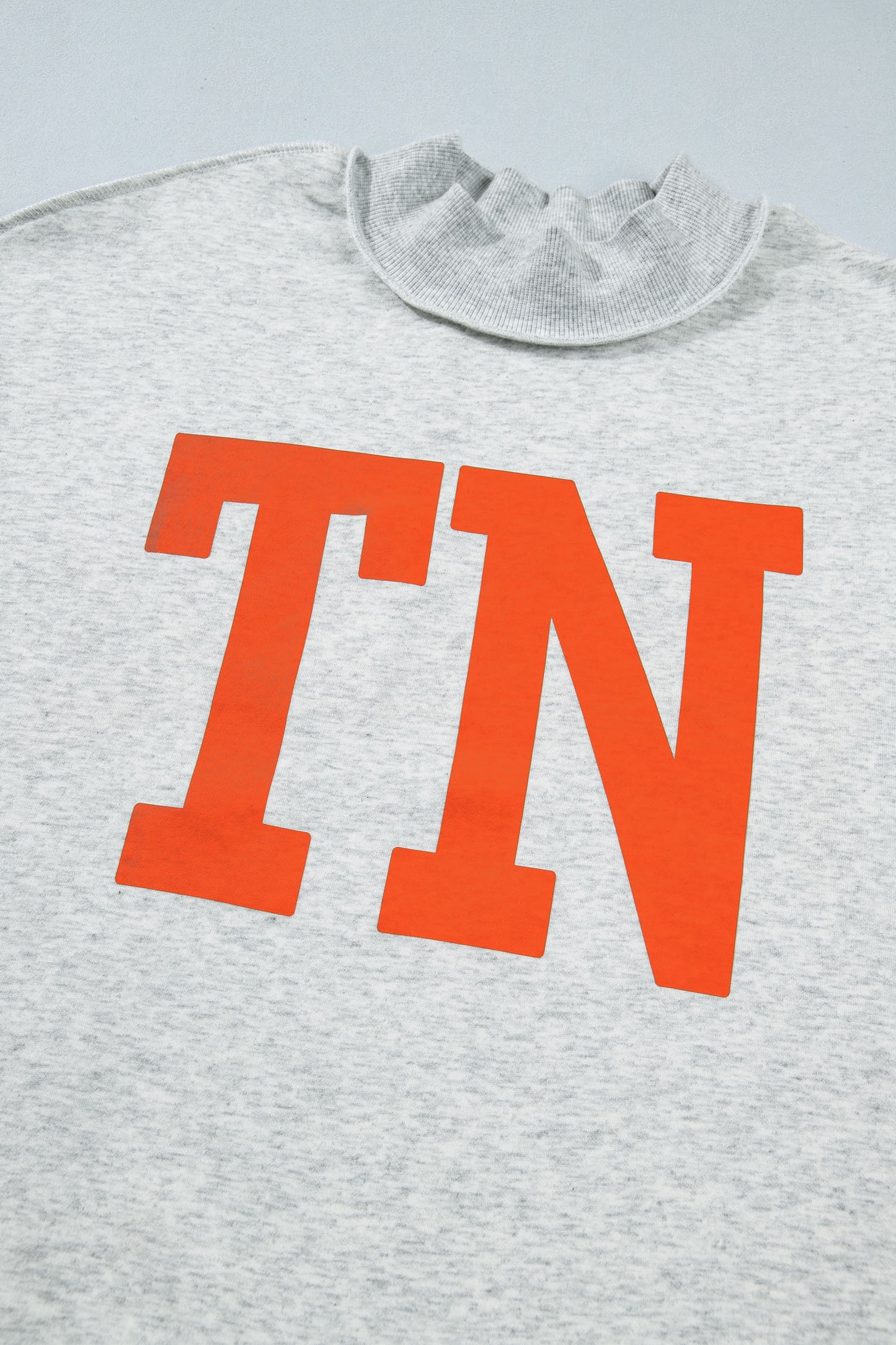 Light Grey TN TENNESSEE Double Printed Reversible Mock Neck Sweatshirt