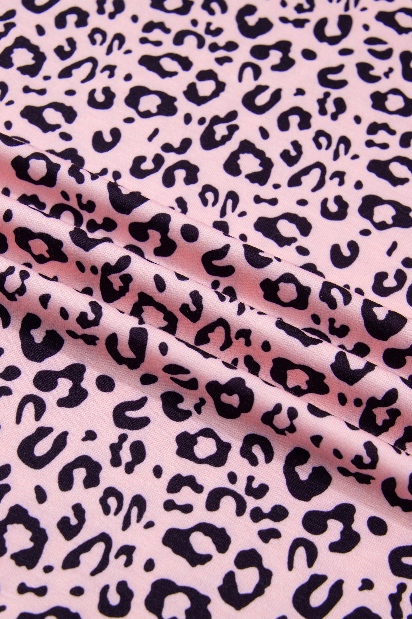 Pink Leopard Striped Contrast Patchwork Plus Size Tee