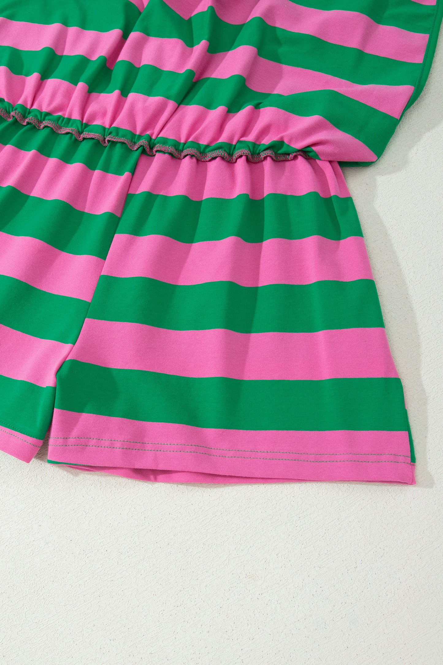 Rose Stripe Dolman Tee Drawstring Skort Athletic 2pcs Set