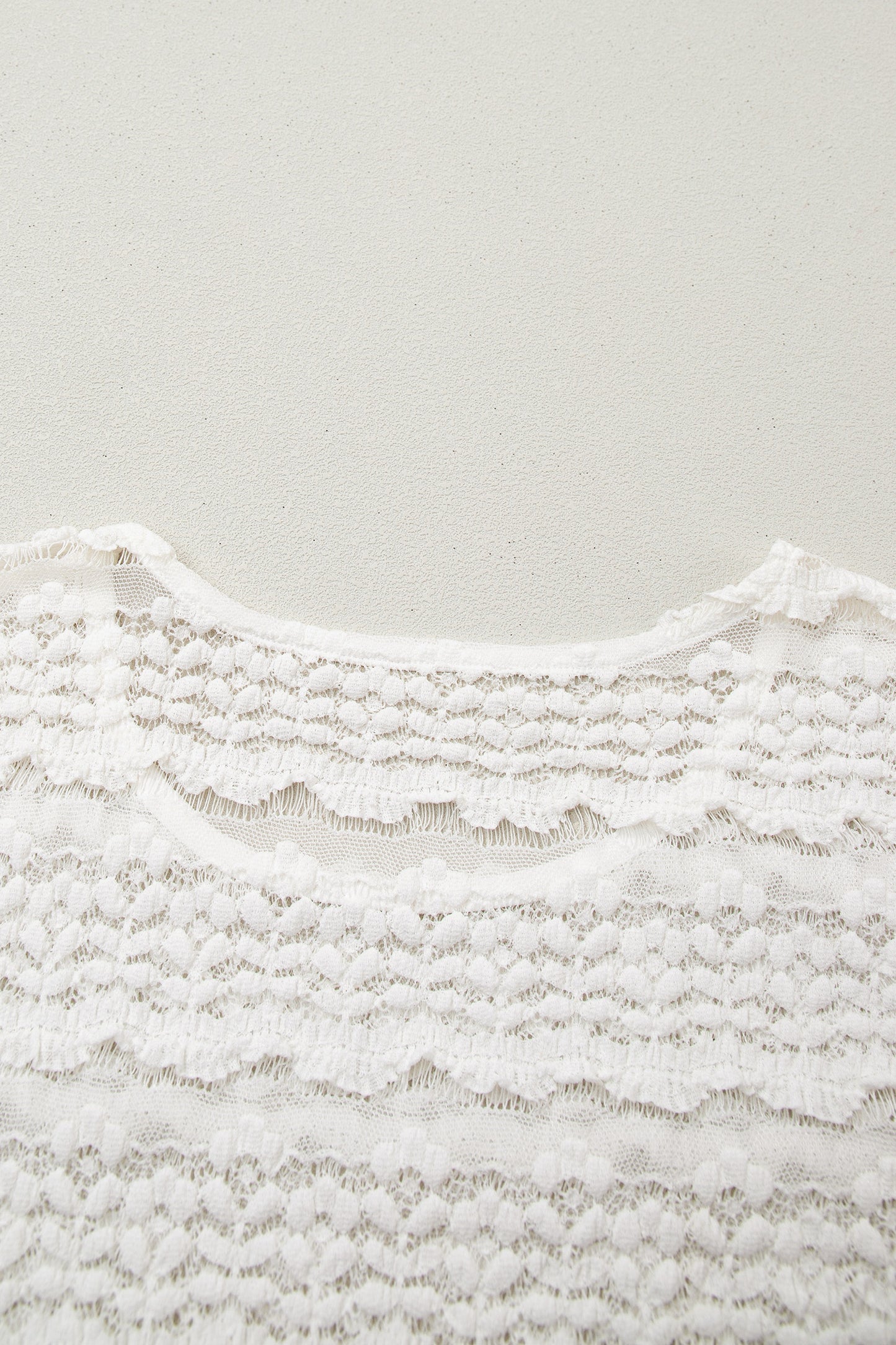 White Sheer Lace Short Sleeve Top