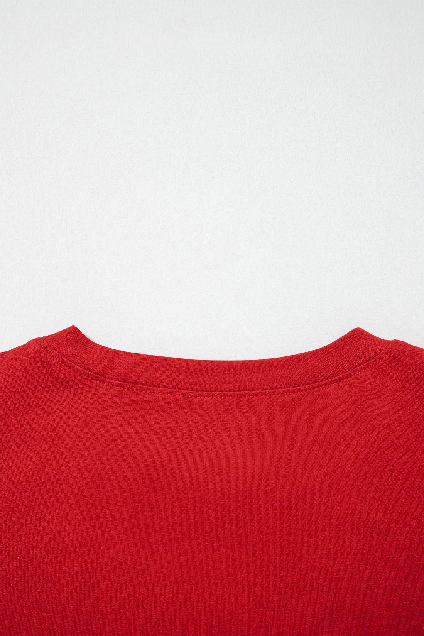 Fiery Red Varsity Striped Short Sleeve Crew Neck T Shirt